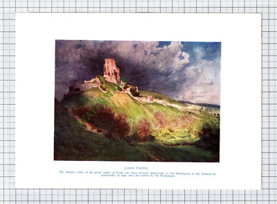 Corfe Castle - c.1911 Small Print