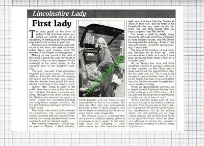 Mrs Jean Nevile Auborn Hall Lincolnshire - 1984 Cutting