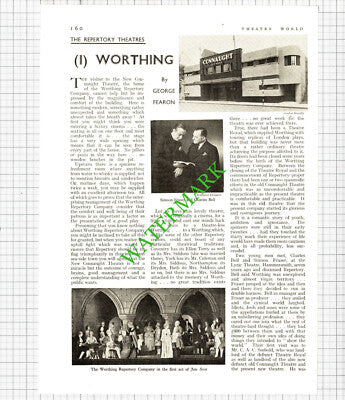 New Connaught Theatre Worthing Repertory Company Simson Fraser - 1937 Article