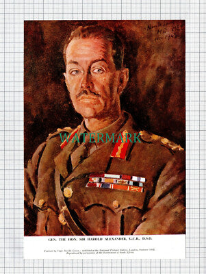 (6732) Gen The Hon SIR HAROLD ALEXANDER - c.1947 Cutting / Print