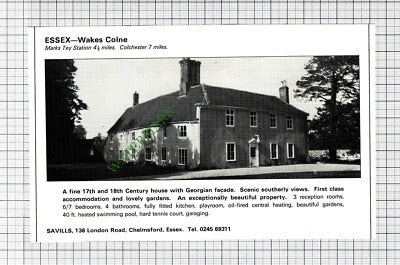 Wakes Colne Essex House Sale Advert - 1977 Cutting