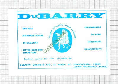 Dubarry Cabinets Hornchurch Essex Advert - 1972 Cutting