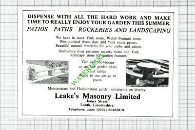 Leake's Masonry Ltd Louth Lincolnshire Advert - 1984 Cutting
