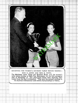 Diane and Rosalind Rowe Table Tennis Trophy - 1953 Small Cutting
