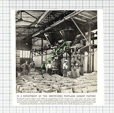 Montevideo Portland Cement Factory - c.1920s Cutting / Print