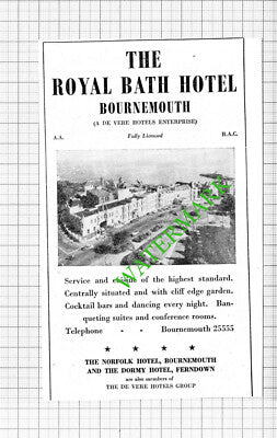 The Royal Bath Hotel Bournemouth Advert - 1964 Cutting
