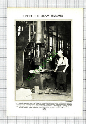 LMS Railway Works Derby Blacksmith - c.1950s Cutting / Print