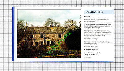 Offwell Devonshire House Sale Advert - 1991 Cutting