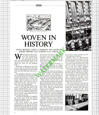 Humphries Weaving Company Braintree Essex Richard Betty - 1990 Article