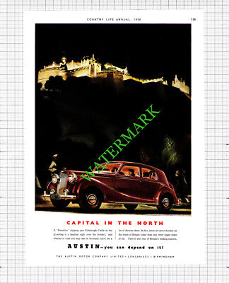 Austin Sheerline Edinburgh Castle Car Advert - 1950 Cutting