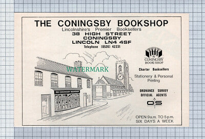 C4182) The Coningsby Bookshop Book Shop Lincoln Advert- 1987 Cutting