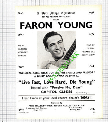 Faron Young Advert - 1955 Cutting