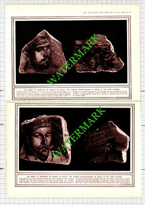 German World War One Cave Chalk Art Aisne Quarries - 1914 2-Part Cutting/ Print