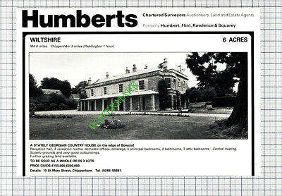 Bowood Wiltshire House Sale Advert - 1980 Cutting