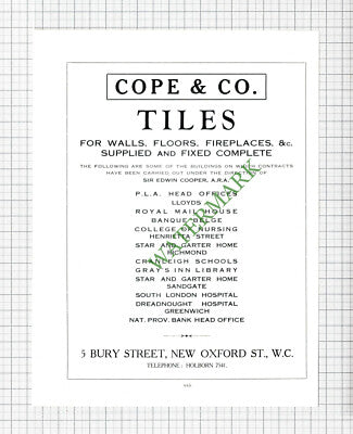 Gibbons Metal Windows Wolverhampton / Cope & Co Tiles London - c.1931 Book Print