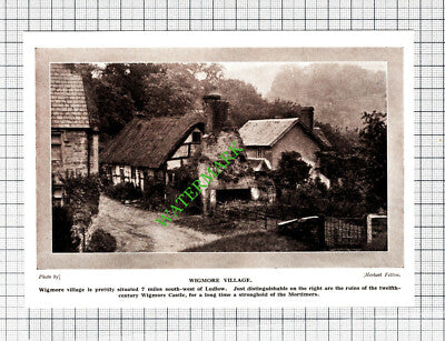 Wigmore Village Ludlow - 1920's Small Cutting / Print