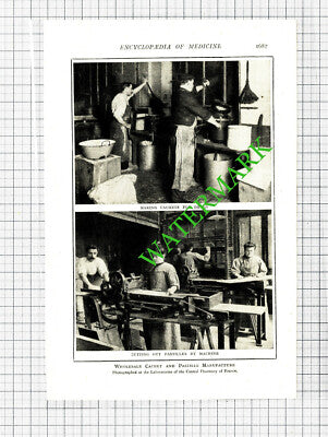 Laboratories Central Pharmacy France - c.1914 Book Print