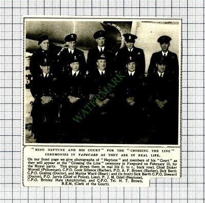 Vanguard Ship Royal Party Worrell Cook Sillence Odell Brinley Hale -1947 Cutting