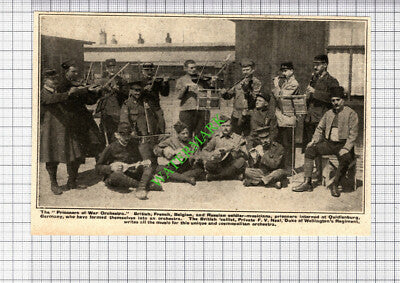 Quidlenburg Germany Prisoners Of War Orchestra FV Neal WW1 - 1915 Cutting