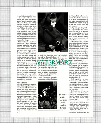 X1954) Hugh Thomas Badminton Horse Trials Leslie Law -1989 Article