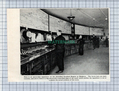 C4106) Electrified Southern Region Brighton Railway Signal Box c1950s Cutting
