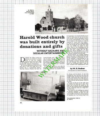 Harold Wood Essex St Peter's Church Rev Bernard Hartley - 1971 Article / Print