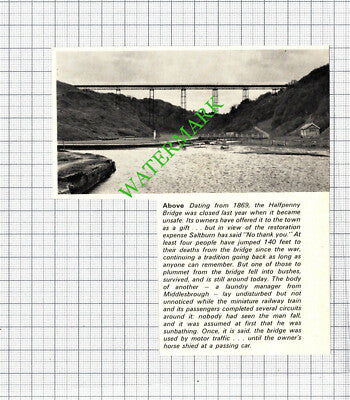 Halfpenny Bridge Saltburn Yorkshire - 1974 Small Cutting