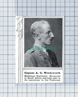 C4791) Captain A G Wordsworth Middlesex Regiment - 1915 SMALL Clip
