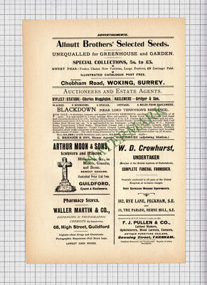 8889) FRAM Blanket Company Cooper & Budd Blackdown Haslemere Arthur Moon - 1902