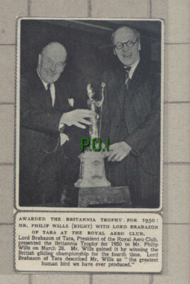 C800) Mr Philip Wills & Lord Brabazon of Tara Royal Aero Club Gliding - 1951