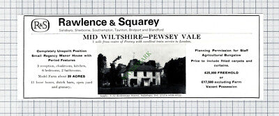 Pewsey Vale Wiltshire House Sale Advert - 1969 Cutting