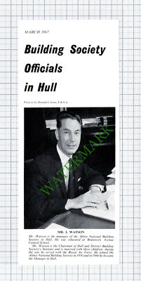 C7903) Mr I Watson Abbey National Building Society Hull - 1967 Cutting