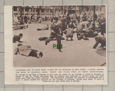 C849) Santiago Chile Bus Fare Riots - 1949 Cutting