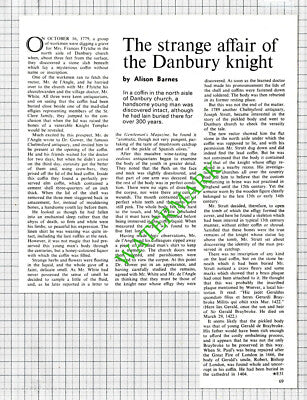 Danbury Essex Church Frances Ffytche de l'Angle De Baybroke - 1973 Cutting