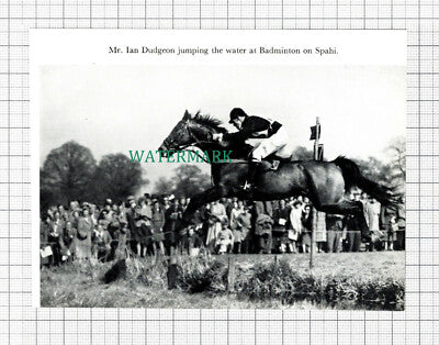 C5485) Ian Dudgeon Horse Jumping Spahi Badminton - 1955 Cutting
