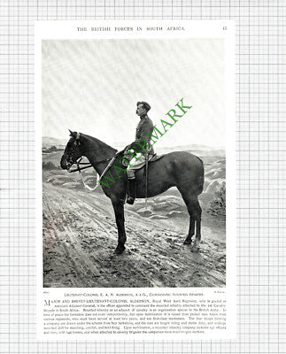 Lt Col E A H Alderson Royal West Kent - c.1900 Print / Cutting