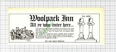 Woolpack Inn Coggeshall Essex Jim and Joce Osborne Small Advert - 1974 Cutting