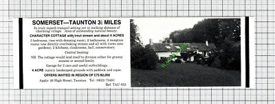Taunton Somerset House Sale Advert - 1980 Cutting