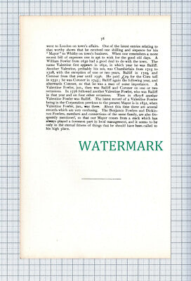 C4987) Valentine Fowler Mayor Of Scarborough Frederick Oates - 1901 Article