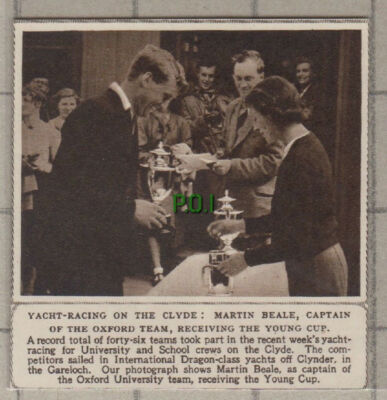 C725) Martin Beale Oxford Captain Yacht Racing Clyde Young Cup -1949