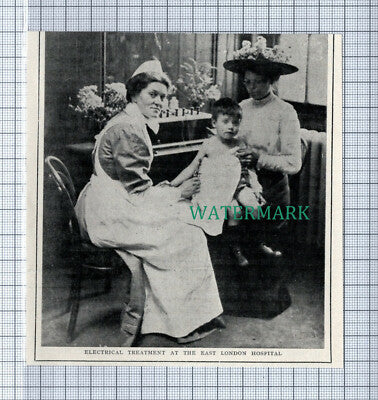 C4220) East London Hospital Electrical Treatment c.1915 Cutting