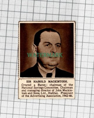 C1034) Sir Harold Mackintosh National Savings John Mackintosh - 1948 Cutting