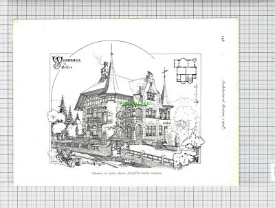 8795) Schloss Mandach Regensberg Jacques Gros / Wohnhaus Dolder Zurich - 1909