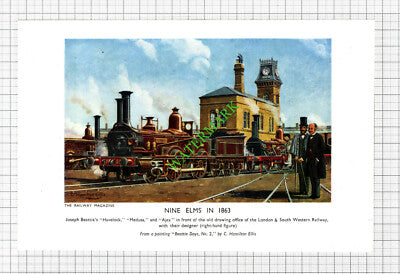 Nine Elms Joseph Beattie Havelock Medusa Ajax Railway Engine - 1940's Cutting