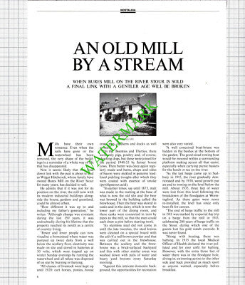 Bures Mill Essex Witgar Hitchcock - 1990 Article
