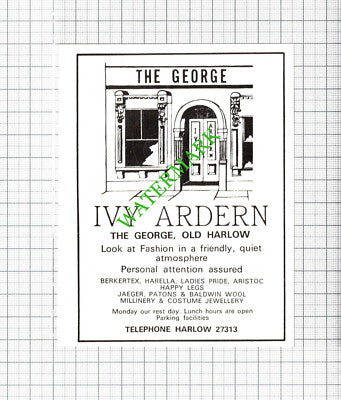 Ivy Arden The George Old Harlow Essex Small Advert - 1974 Cutting