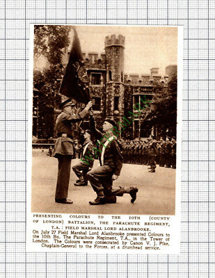 C8132) 10th Batt The Parachute Regiment Lord Alanbrooke Canon Pike 1952 Cutting