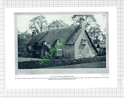 Canford Village Old Cottage - 1920's Cutting / Print