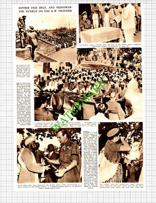 Viceroy and Lady Mountbatten Peshawar Visit - 1947 Cutting