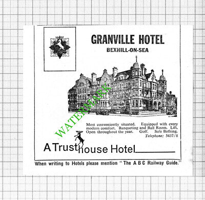 Granville Hotel Bexhill On Sea Small Advert - 1964 Cutting